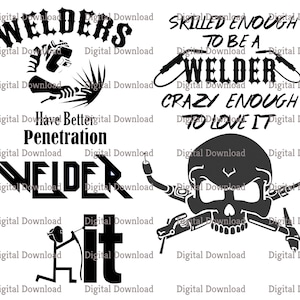 SVG file Containing Welder sayings and logos
