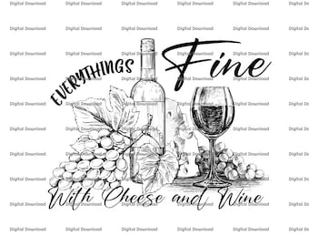 Cutting Board - Charcuterie Board - Kitchen Sign, SVG - Wine and Cheese, Grapes Graphic - Wine Sign  - svg - dxf - ai -png - lbrn2.