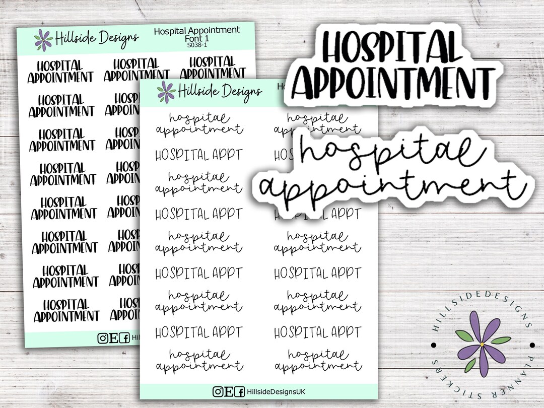 Hospital Appointment Stickers: Planner, Journal Stickers - Etsy