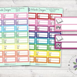 Currently Reading Box Stickers - Planner, Journal, Bullet Journal, Hobonichi Stickers