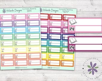 Currently Reading Box Stickers - Planner, Journal, Bullet Journal, Hobonichi Stickers