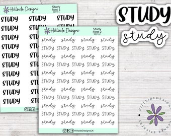 Study Script Stickers - Planner, Journal, Bullet Journal, Hobonichi Stickers