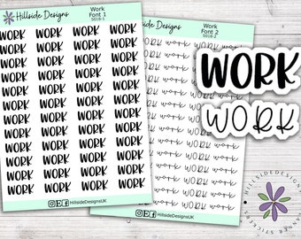 Work Script Stickers - Planner, Journal, Bullet Journal, Hobonichi Stickers