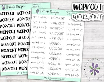 Workout Script Stickers - Exercise & Workout Stickers - Planner, Journal, Bullet Journal, Hobonichi Stickers