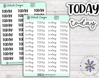 Today Script Stickers - Planner, Journal, Bullet Journal, Hobonichi Stickers