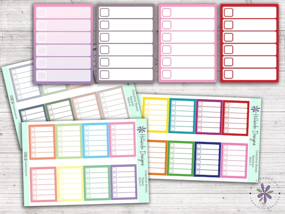 Checklist Boxes Stickers planner Journal Bullet Journal - Etsy