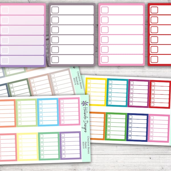 Checklist Boxes Stickers -Planner - Journal - Bullet Journal - Hobonichi
