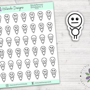 Stick Figure Emotions 2 - Planificateur, Journal, Autocollants Hobonichi