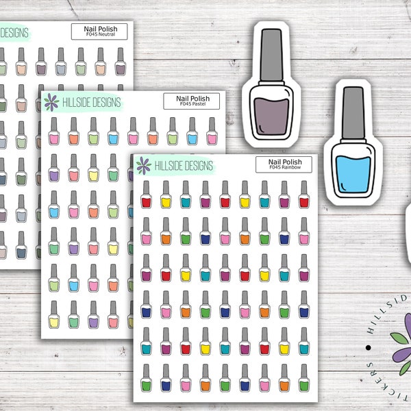 Nail Polish Icon Stickers - Planner, Journal, Hobonichi Stickers