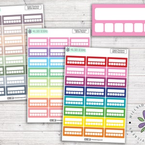 Habit Tracker Stickers - Planner, Journal, Bullet Journal, Hobonichi Stickers