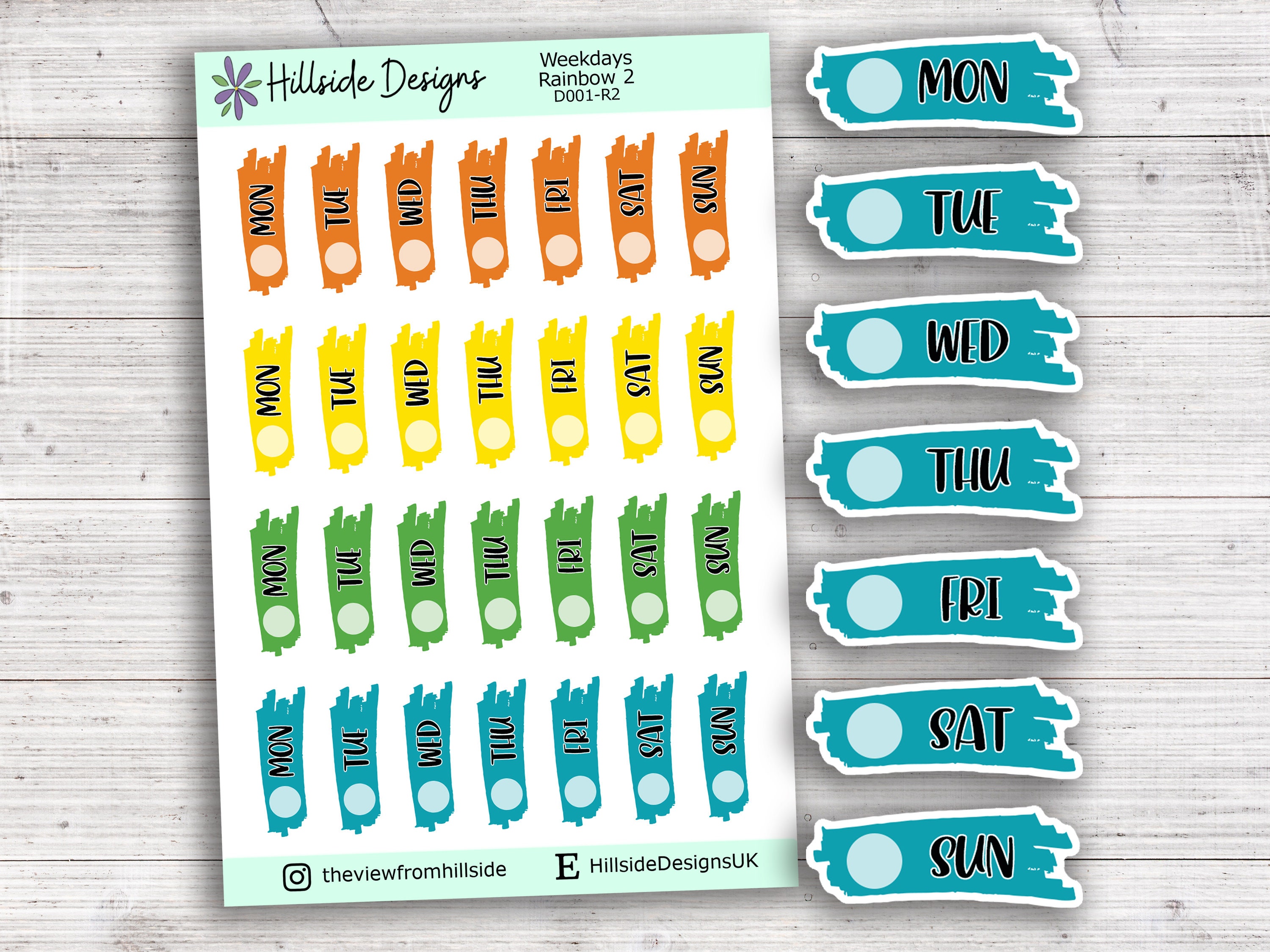 Days of the Week Stickers Planner Journal Bullet Journal - Etsy UK