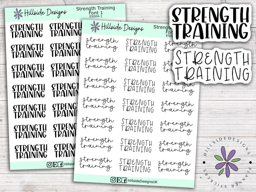 Check Strength Sticker Strength Training Script Stickers - Planner, Journal Stickers - Etsy