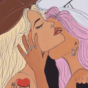 Queer cowgirl-print 7 x 5 inch