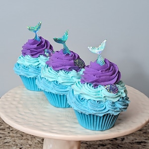 Fake Mermaid Cupcake/ Birthday Cup Cake Prop/ Under The Sea Photo Shoot Prop/ Fake Bake/ Dessert Station Decor