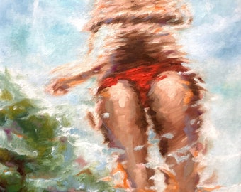 Fuzzy Waves - Original Oil Painting, Seascape, Abstract Artwork, 12x16