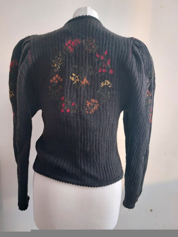 Vintage pure new wool trachten Austrian cardigan … - image 2