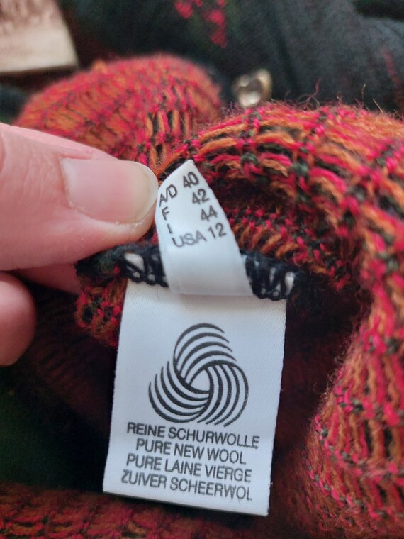 Vintage pure new wool trachten Austrian cardigan … - image 5
