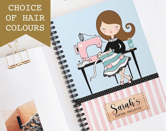 Personalized Sewing Projects Spiral Notebook, A5