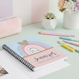 Personalized Unicorn Notebook: Rainbow Spiral Journal, Gift for Girls