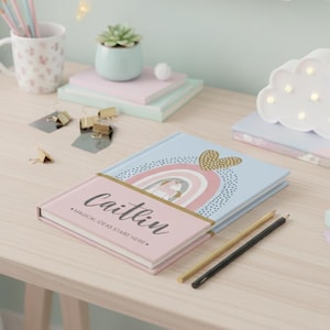 Personalized Unicorn Hardcover Journal for Girls: Custom Diary