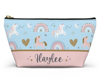 KRAFTYGIFTS Personalised Panda Pencil Case Girls School Stationary Bag Cute Kids Purple Bear