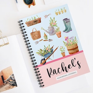 Personalized Gardening Journal: Illustrated Plant Lover Notebook