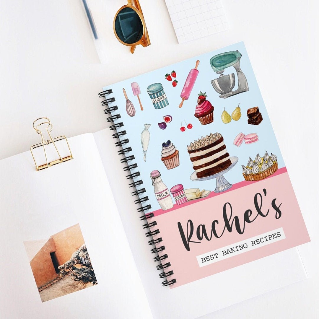 Personalised Baking Recipe Notebook, Baking Recipe Journal, Custom