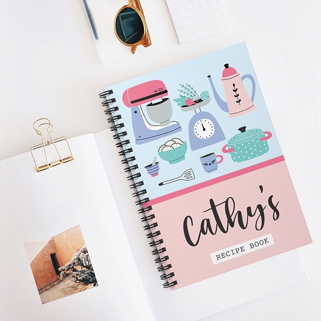 Personalised Recipe Notebook, Custom Recipe Journal, Custom Cooking