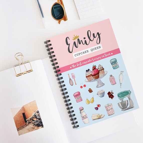 Personalized Cupcake Recipe Notebook: A5 Spiral Journal