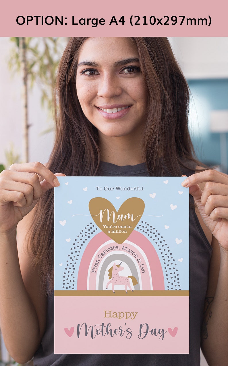 Personalised Large Mothers Day Card Big Personalised Card for Etsy UK