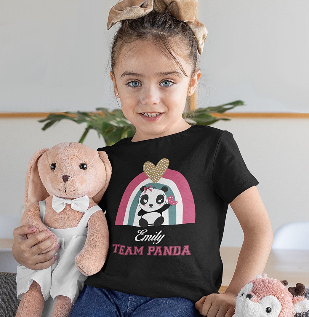 Personalised Panda Tshirt Personalized Rainbow Top Rainbow Etsy