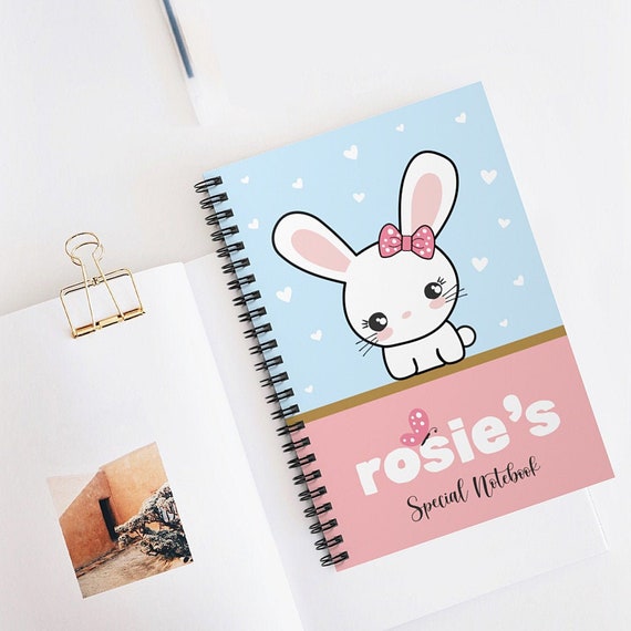 Personalised Bunny Notebook Custom Spiral Notebook Girls | Etsy