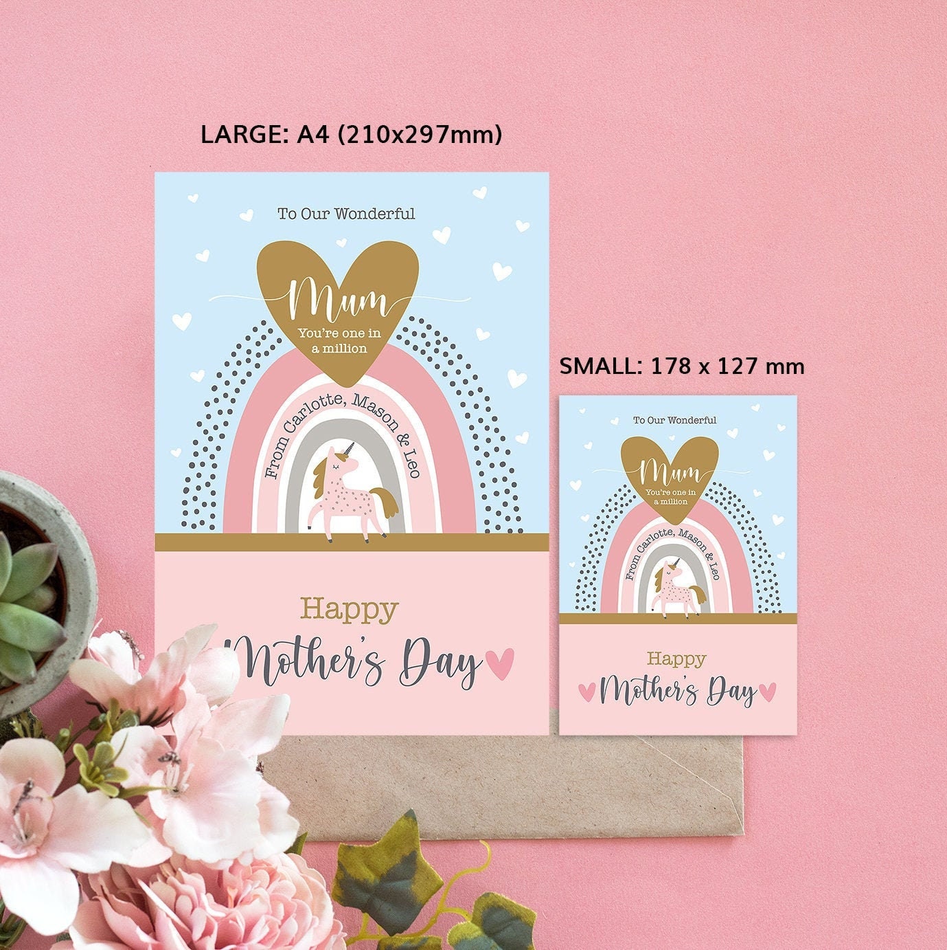 Personalised Large Mothers Day Card Big Personalised Card for Etsy UK