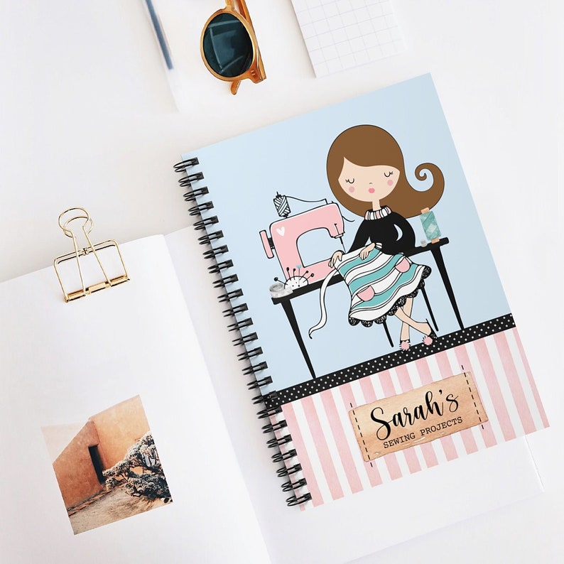 Sewing Planner, Personalised sewing Notebook, Sewing Projects Gift, Gift for Sewing Lover, Sewing Notebook, Sewing Gift Spiral Notebook. image 2