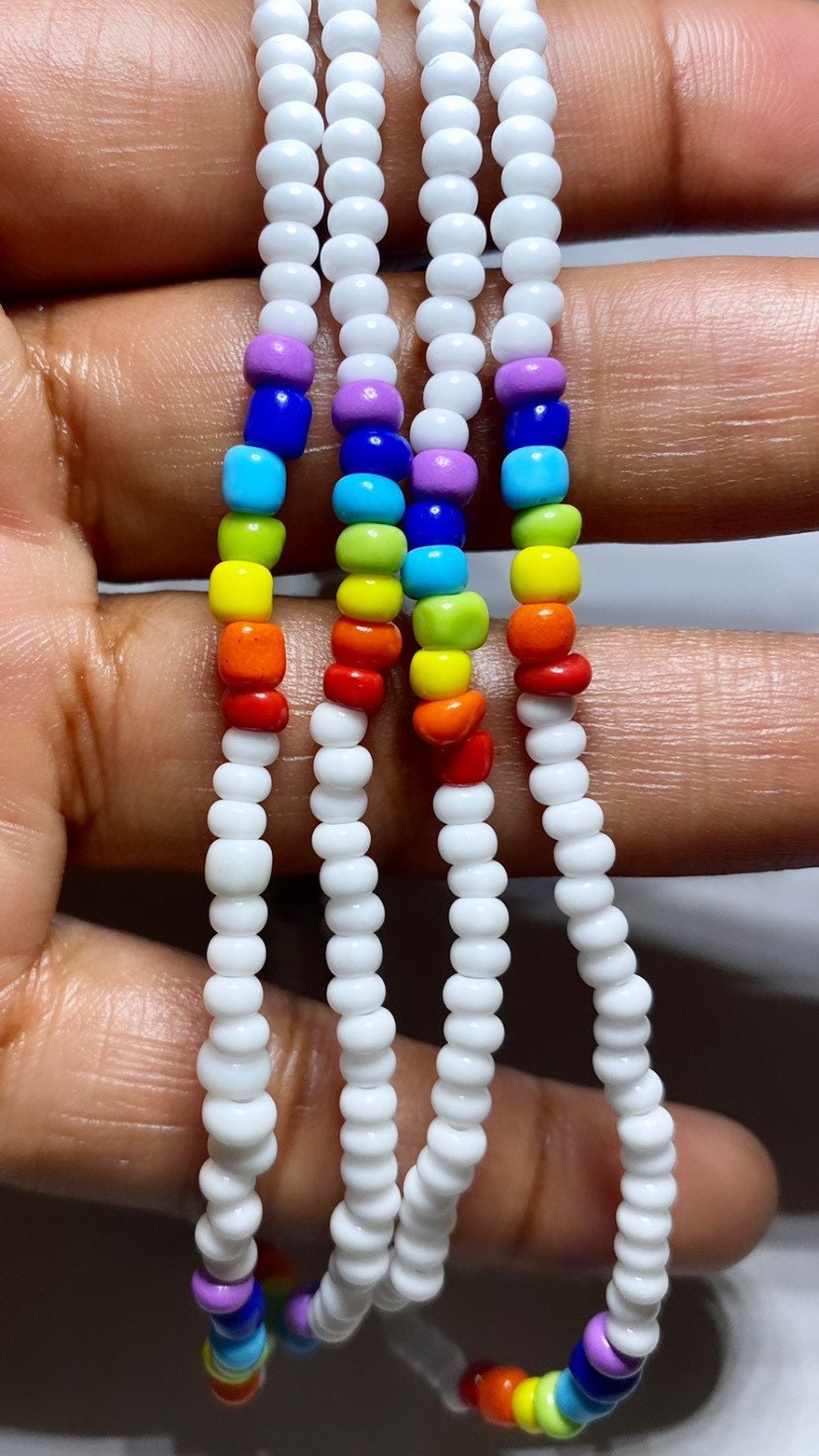 Rainbow Pride Waist Beads With Clasps Belly Jewelry Etsy