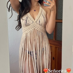 Señorita Macrame Dress, Beach Dress, Macrame Clothes, Handmade Dress, Boho Dress, Macrame Skirt, Festival Clothing, Macrame Top