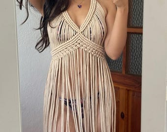 Señorita Handmade Macrame Beach Dress: Boho Festival Clothing
