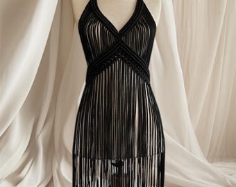 Señorita Handmade Macrame Beach Dress: Boho Festival Clothing