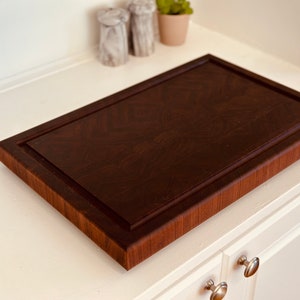 End Grain Cutting Board Juice Groove Thick Walnut Butcher Block Mother ...