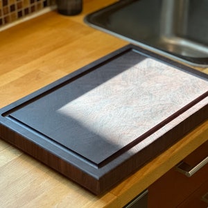 End Grain Cutting Board Juice Groove Thick Walnut Butcher Block Mother ...