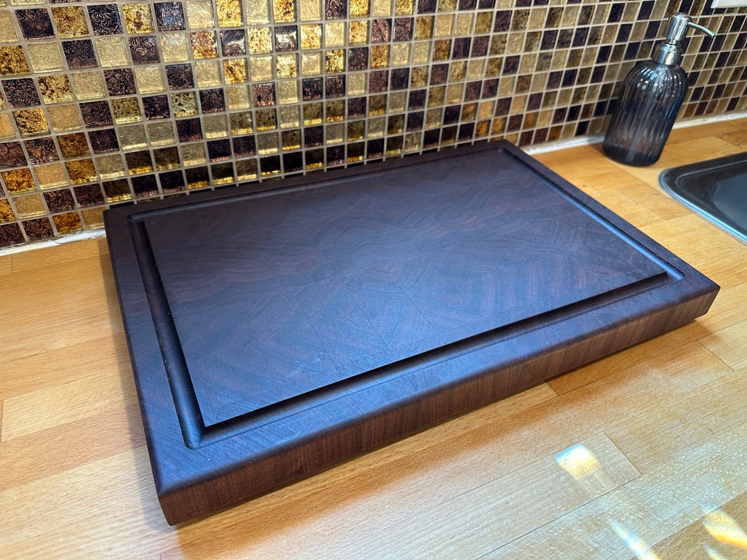 End Grain Cutting Board Juice Groove Thick Walnut Butcher Block Mother ...