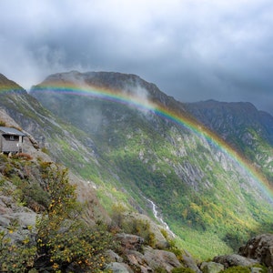 Norway Buarbreen Mountain Rainbow Landscape Print