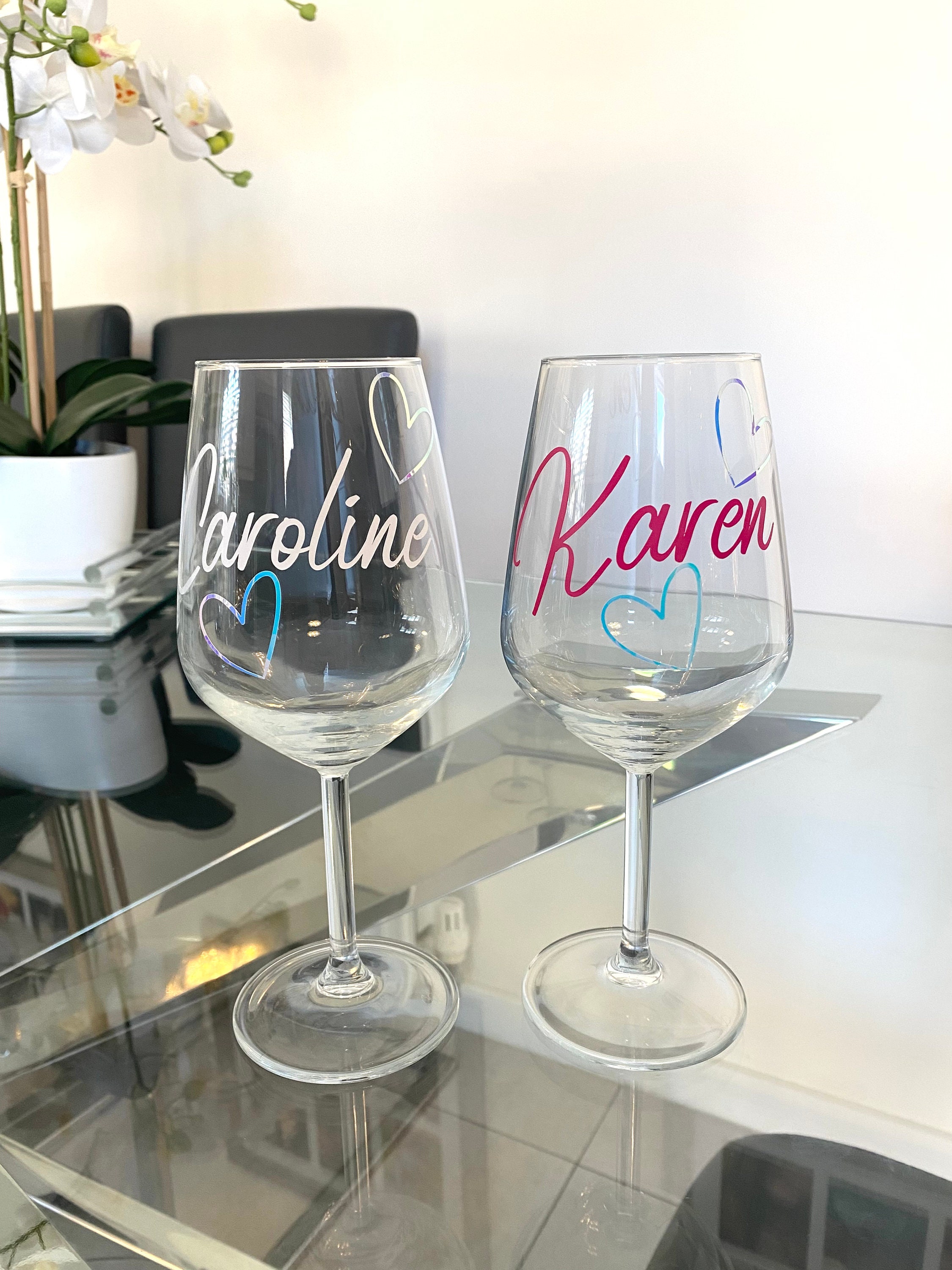 Personalised Wine Glass Large Wine Glass Initial Glass Etsy UK