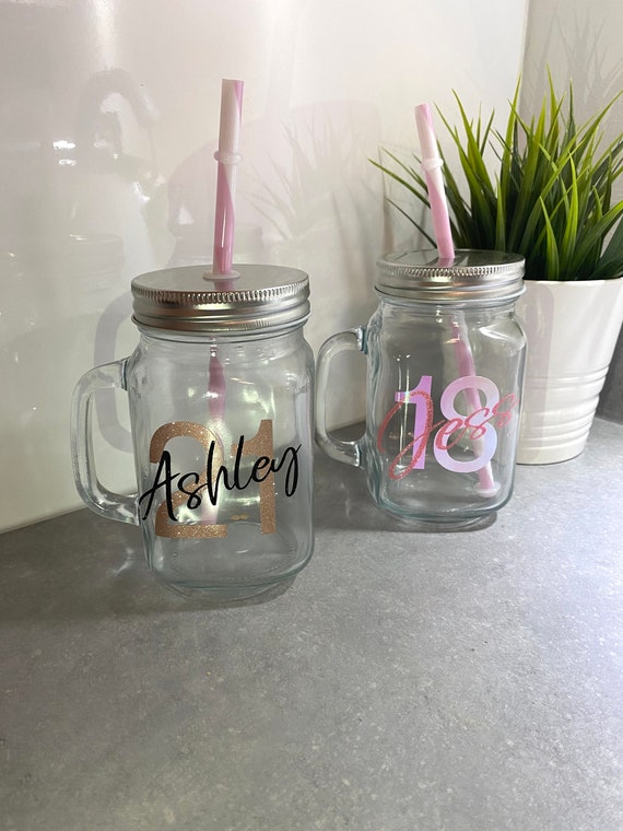 Mason Jar Jars Glass Drinking Straw Lids Cups Mug Coffee Straws