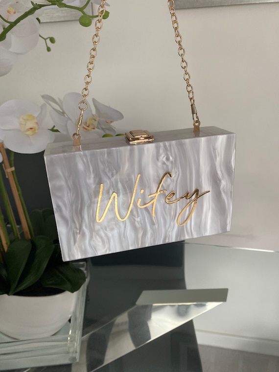Personalised bride clutch bag cheap