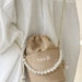Personalised bridal Pearl handbag, woven bag, bridal shower gift, honeymoon gift, gifts for bride,bride to be hen party, Pearl clutch bag 
