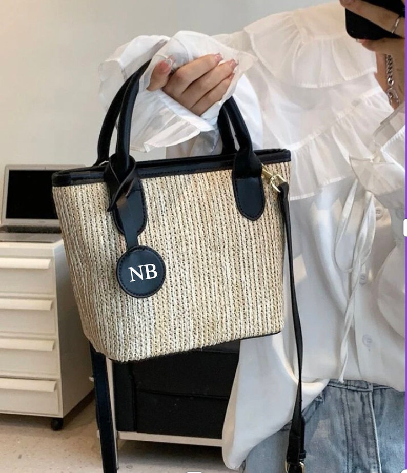 Personalised Shoulder Tote Bag, Women's Handbag, Beach Bag, custom Hand Bag, straw Bag, Gifts For her, crossbody bag, personalised handbag 
