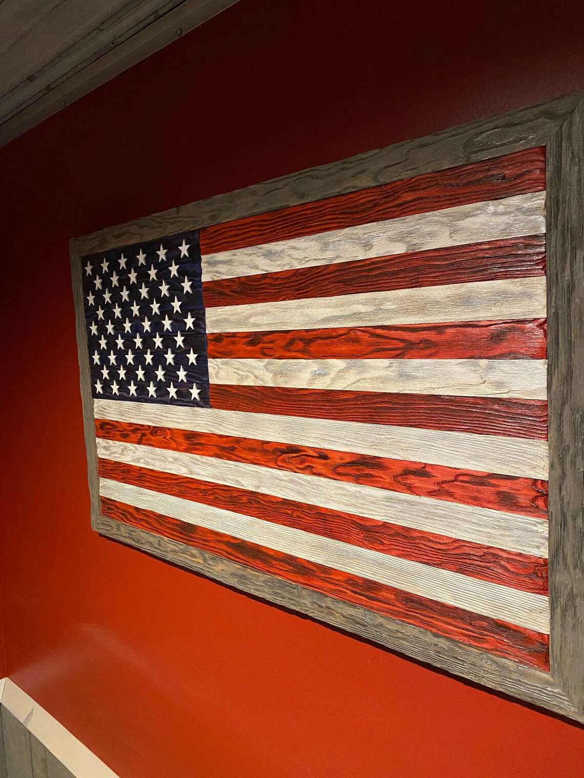 Wooden American Flag Etsy