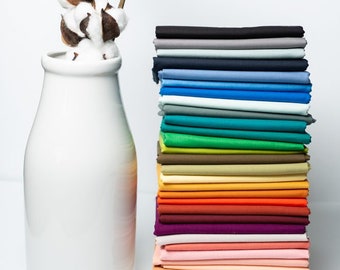 Birch Organic Cotton Poplin Fabric: Solid Colors (1/2 Yard)