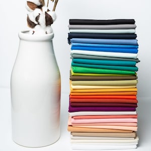 Birch Fabric Organic Poplin, Solids, Group 1 of 2, see additional listings for other colors, organic cotton fabric, 1/2 yards increments